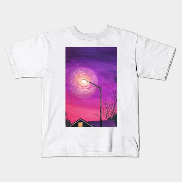 Purple Sky Kids T-Shirt by emmawtj